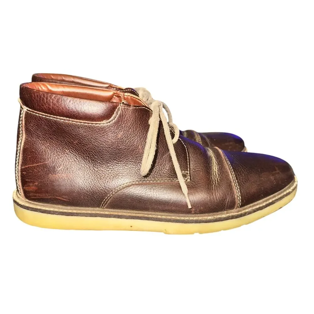Clarks Grandin Top Chukka Boots Men's Size 10 M Brown Leather Lace Up Shoe